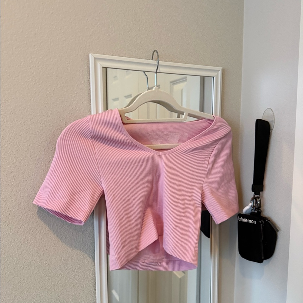 Primark Light Pink Ribbed Crop Top